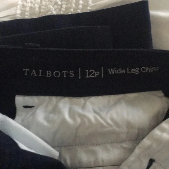 Talbots Wide Leg Chino (Navy) - Picture 4 of 4